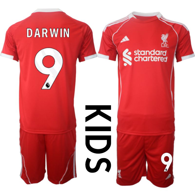 Youth 2025-2026 Season Club Liverpool home red #9 Soccer Jersey